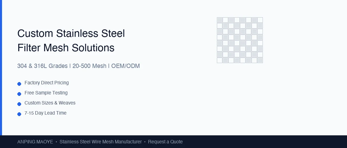 Where to Buy Custom Stainless Steel Filter Mesh: A Manufacturer Guide for B2B Buyers