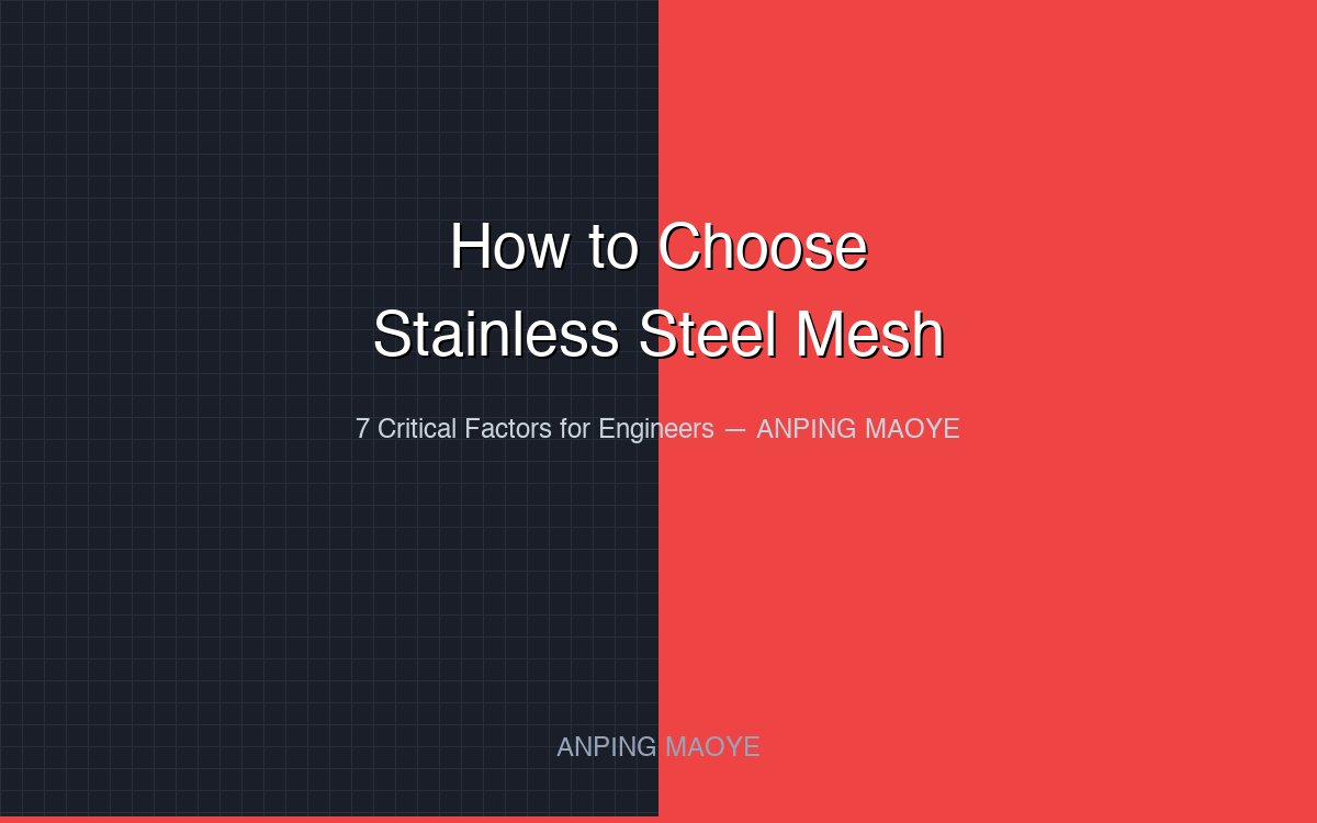 How to Choose Stainless Steel Mesh: 7 Factors Engineers Must Know