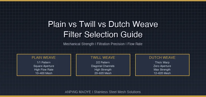 Plain Weave vs Twill Weave vs Dutch Weave: Complete Filter Selection Guide
