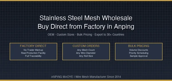 Stainless Steel Mesh Wholesale: How to Buy Direct from a Factory in Anping
