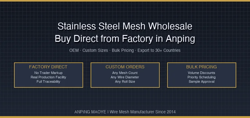 Stainless Steel Mesh Wholesale: How to Buy Direct from a Factory in Anping