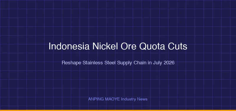 Indonesia Nickel Ore Quota Cuts Reshape Stainless Steel Supply Chain in July 2026