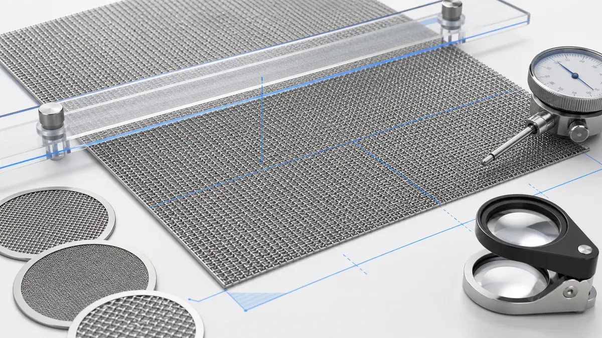 Flatness inspection for stainless steel filter mesh before shipment
